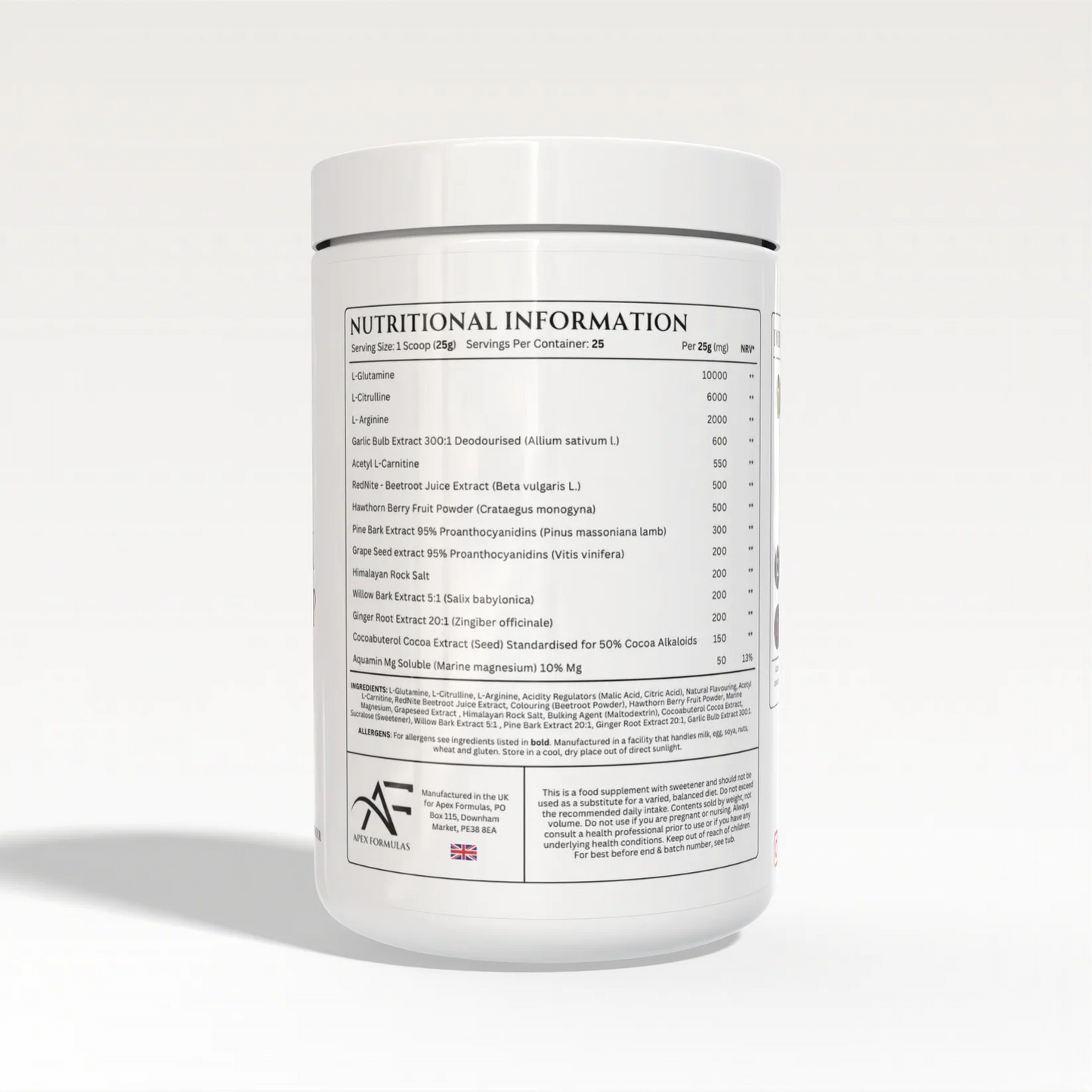 Apex Formulas, Apex Pump, Raspberry Rush - 625g