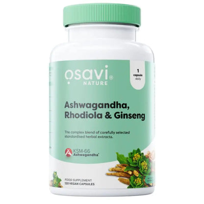 Osavi, Ashwagandha + Rhodiola & Ginseng - 120 Capsules