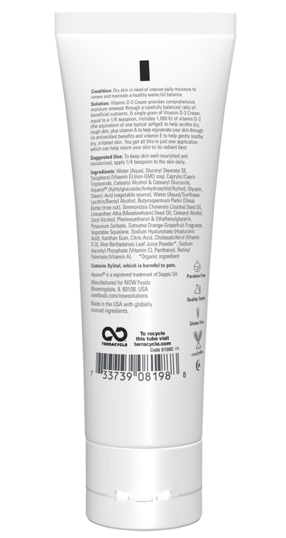 NOW Foods Vitamin D-3 Cream - 118 ml