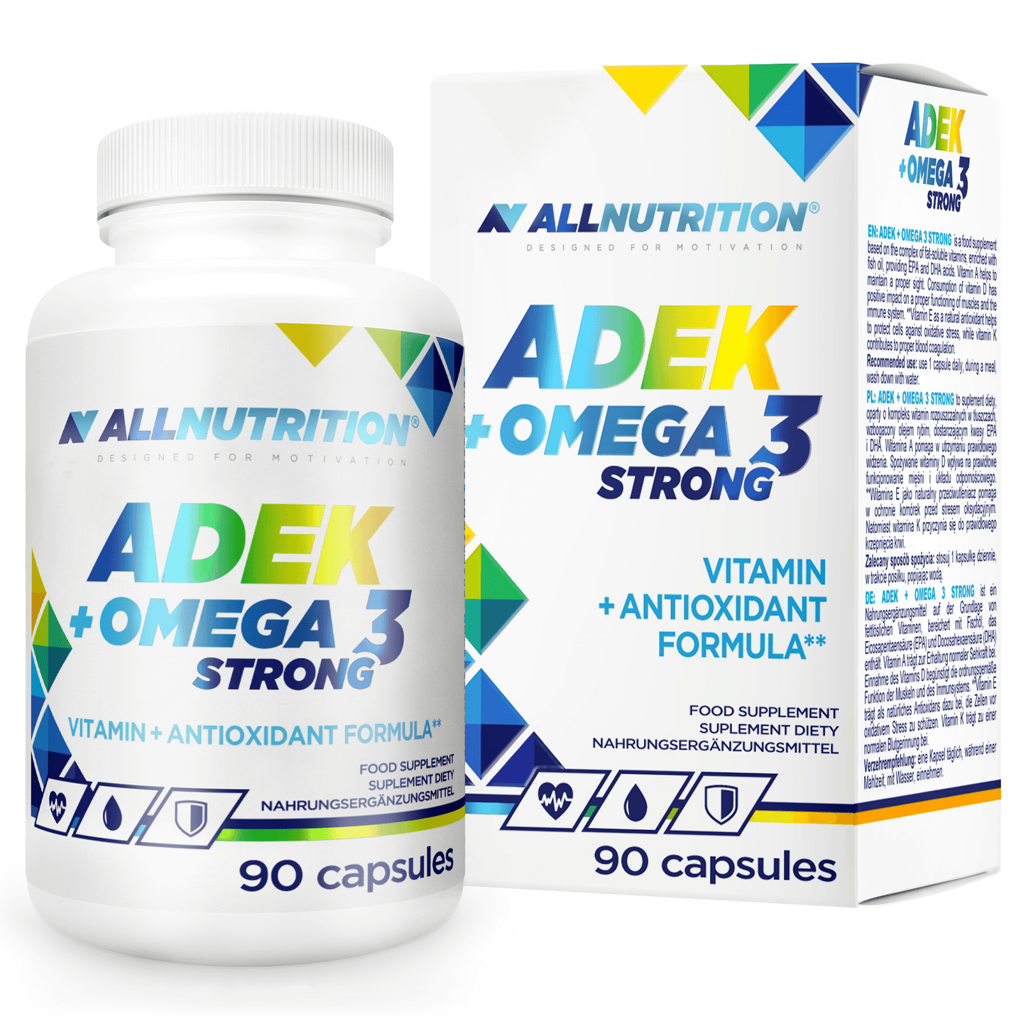 Allnutrition, ADEK + Omega 3 Strong - 90 Capsules