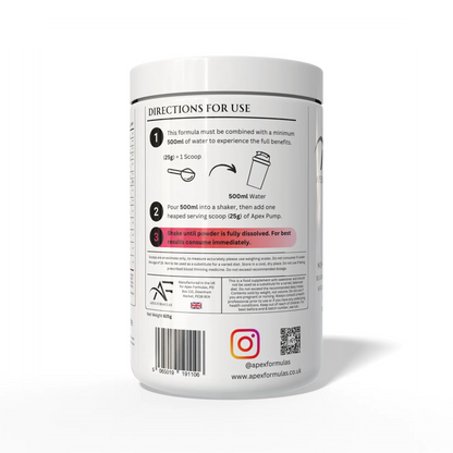 Apex Formulas, Apex Pump, Raspberry Rush - 625g