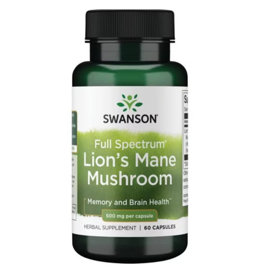 Swanson Full Spectrum Lion's Mane Mushroom, 500 mg - 60 Capsules