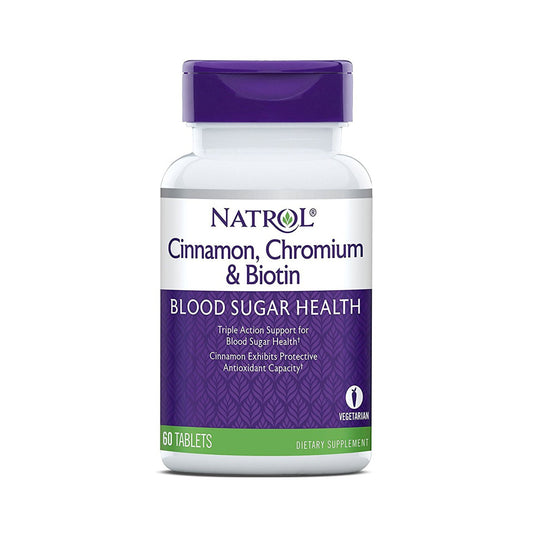 Natrol, Cinnamon, Chromium & Biotin - 60 Tablets