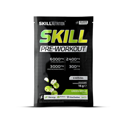 Skill Nutrition, Skill Pre-Workout, Green Apple - 16g (1 serving / Sample)