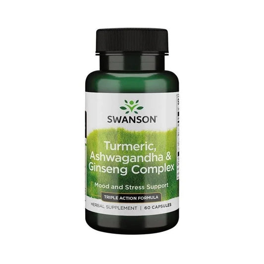 Swanson, Turmeric, Ashwagandha & Ginseng Complex - 60 Capsules