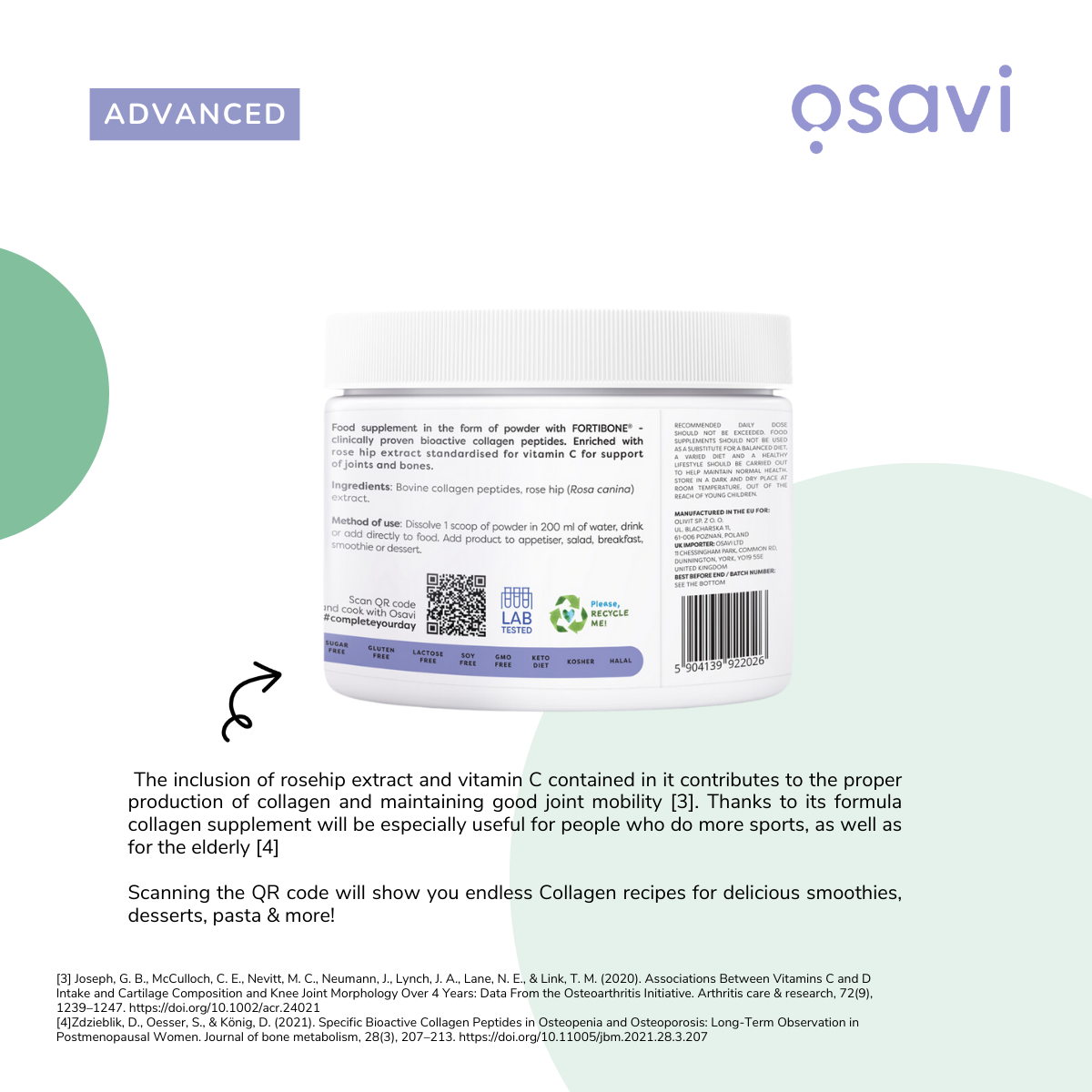 Osavi Collagen Peptides - Joints & Bones - 153 grams