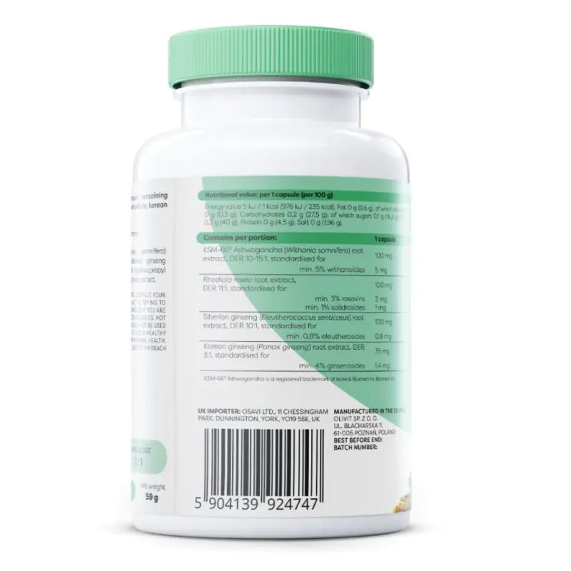Osavi, Ashwagandha + Rhodiola & Ginseng - 120 Capsules